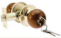 Дверная ручка-защелка Zambrotto мод. Z102-00-PBRR (золото + дерево) ключ/фиксатор